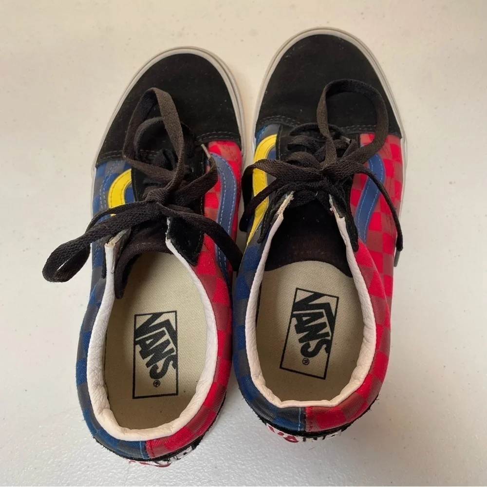 Vans Old Skool Multicolor Checkered Sneakers Sz 6 - Picture 7 of 9